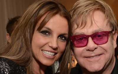 Elton John y Britney Spears en estudio.