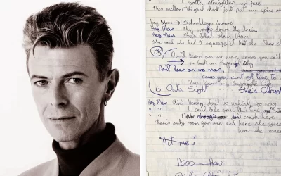 Elevada cifra por la que se subastan una hoja con dos canciones manuscritas de David Bowie